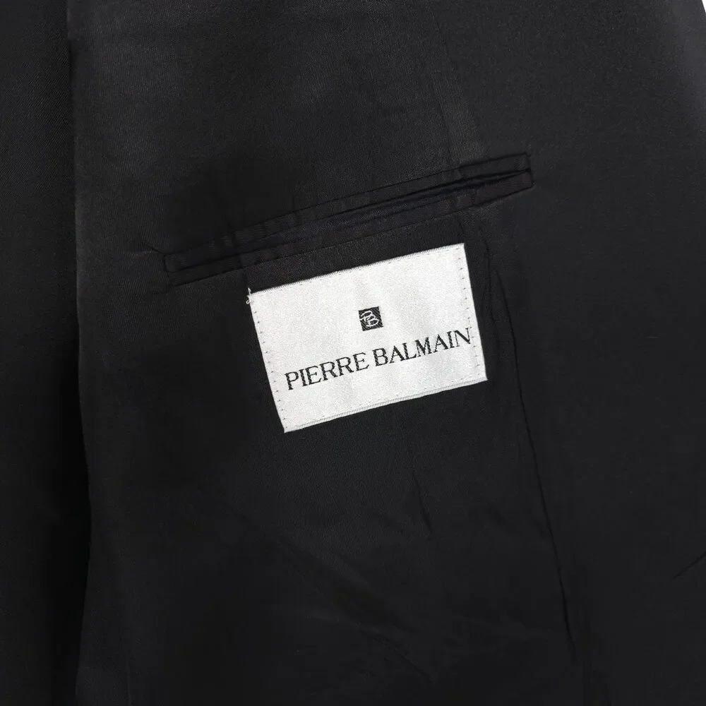 PIERRE BALMAIN Tuxedo Blazer Black Wool Satin Lapel 40R MADE IN USA‎